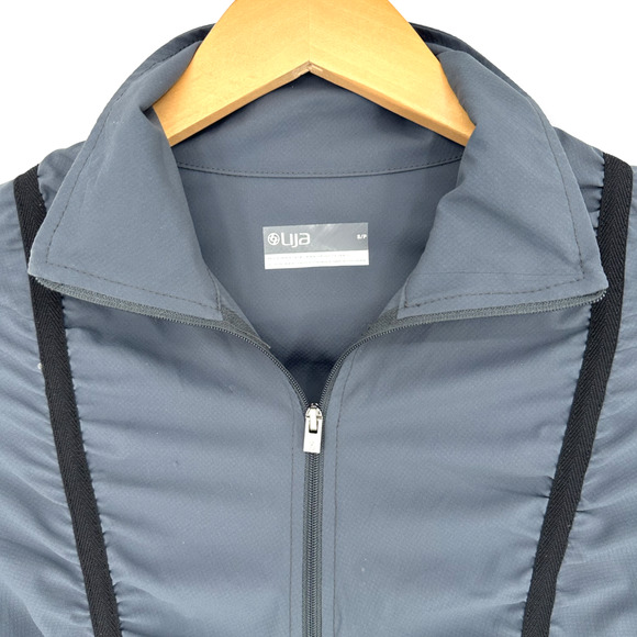 LIJA | Women's Small | Steel Blue Long Sleeve Ruched Athletic Golf Tennis Jacket - Picture 3 of 7